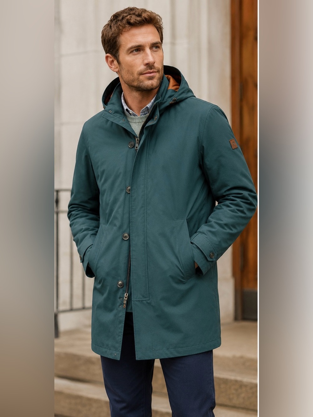 RARE Vintage Men’s Brooks Brothers Water Repellent Hooded Trench Coat Jacket